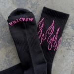 Killcrew Flame High Socks - Black Pink