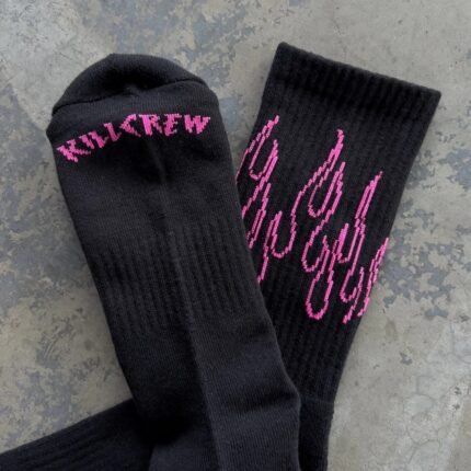 Killcrew Flame High Socks - Black Pink