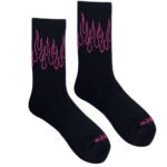 Killcrew Flame High Socks - Black Pink