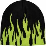 Killcrew Flame Skull Cap Beanie - Black Green