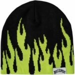 Killcrew Flame Skull Cap Beanie - Black Green