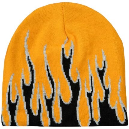 Killcrew Flame Skull Cap Beanie - Orange Black