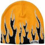Killcrew Flame Skull Cap Beanie - Orange Black