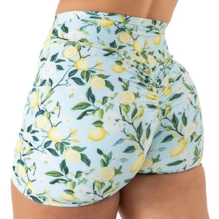 Killcrew Lemon Mid Rise Biker Shorts - Blue