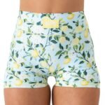 Killcrew Lemon Mid Rise Biker Shorts - Blue