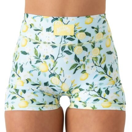 Killcrew Lemon Mid Rise Biker Shorts - Blue