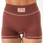 Killcrew Mid Rise Color Block Biker Shorts - Brown