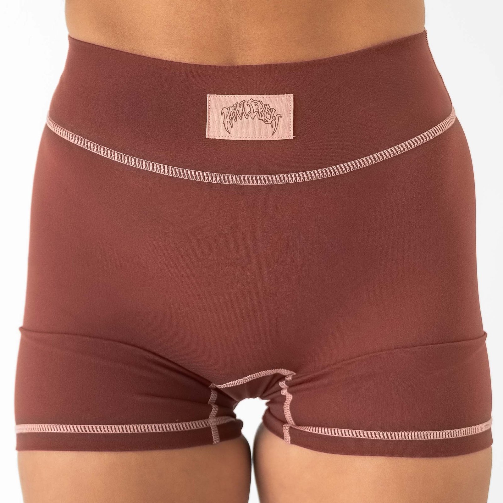 Killcrew Mid Rise Color Block Biker Shorts - Brown Killcrew Mid Rise Color Block Biker Shorts - Brown