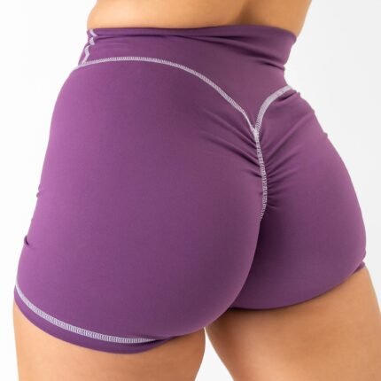 Killcrew Mid Rise Color Block Biker Shorts - Purple