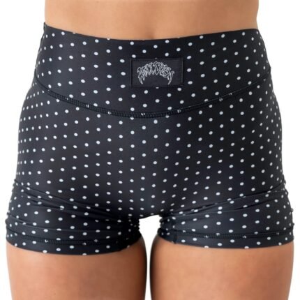 Killcrew Mid Rise Scrunch Biker Shorts Polka Dot - Black White