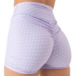 Killcrew Mid Rise Scrunch Biker Shorts Polka Dot - Purple White