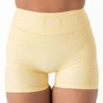 Killcrew Mid Rise Scrunch Biker Shorts Polka Dot - Yellow White