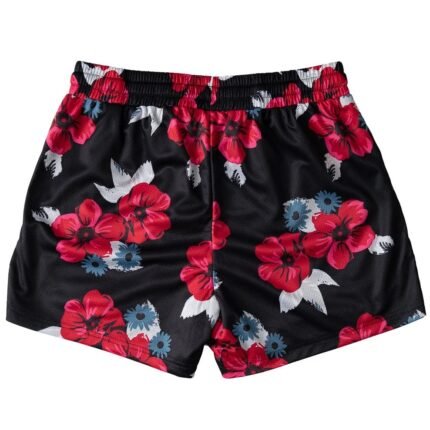 Killcrew Muay Thai Shorts (Mid Thig Cut) Floral - Black
