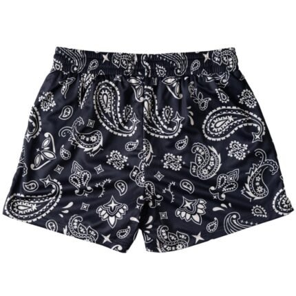 Killcrew Muay Thai Shorts (Mid Thigh Cut) Bandana - Black Cream