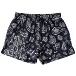 Killcrew Muay Thai Shorts (Mid Thigh Cut) Bandana - Black Cream