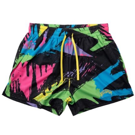 Killcrew Muay Thai Shorts (Mid Thigh Cut) Retro - 80s Neon