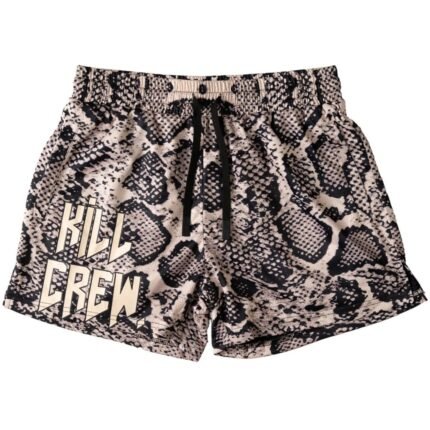 Killcrew Muay Thai Shorts (Mid Thigh Cut) Snake - Black Cream
