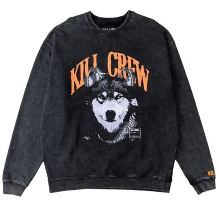 Killcrew Oversized Heayweight Rogue Wolf Crew Neck - Black