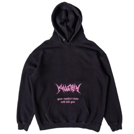 Killcrew Oversized Lux Comfort Zone Hoodie - Black Pink
