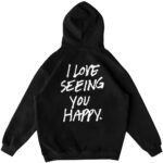 Killcrew Oversized Lux Hoodie Love Seeing You Happy - Black White