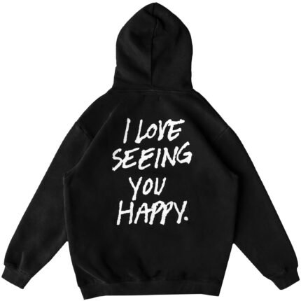 Killcrew Oversized Lux Hoodie Love Seeing You Happy - Black White