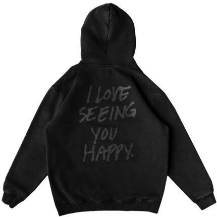 Killcrew Oversized Lux Hoodie Love Seeing You Happy - Blackout