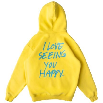 Killcrew Oversized Lux Hoodie Love Seeing You Happy - Yellow Blue