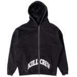 Killcrew Oversized Lux Kill Crew Zip Up - Black White