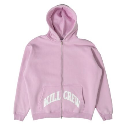 Killcrew Oversized Lux Kill Crew Zip Up - Pink White