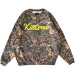 Killcrew Oversized Lux Script Crew Neck - Camo Green