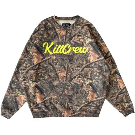 Killcrew Oversized Lux Script Crew Neck - Camo Green