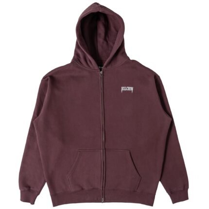 Killcrew Oversized Lux Simple Zip Up - Burgundy