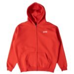 Killcrew Oversized Lux Simple Zip Up - Red