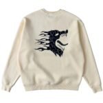 Killcrew Oversized Lux War Wolf Crew Neck - Black White