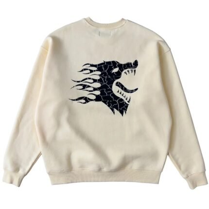 Killcrew Oversized Lux War Wolf Crew Neck - Black White