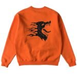 Killcrew Oversized Lux War Wolf Crew Neck - Orange Black