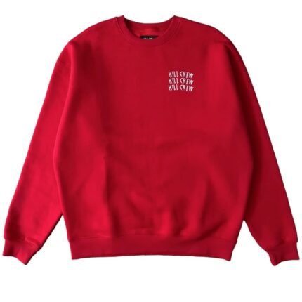 Killcrew Oversized Lux War Wolf Crew Neck - Red White