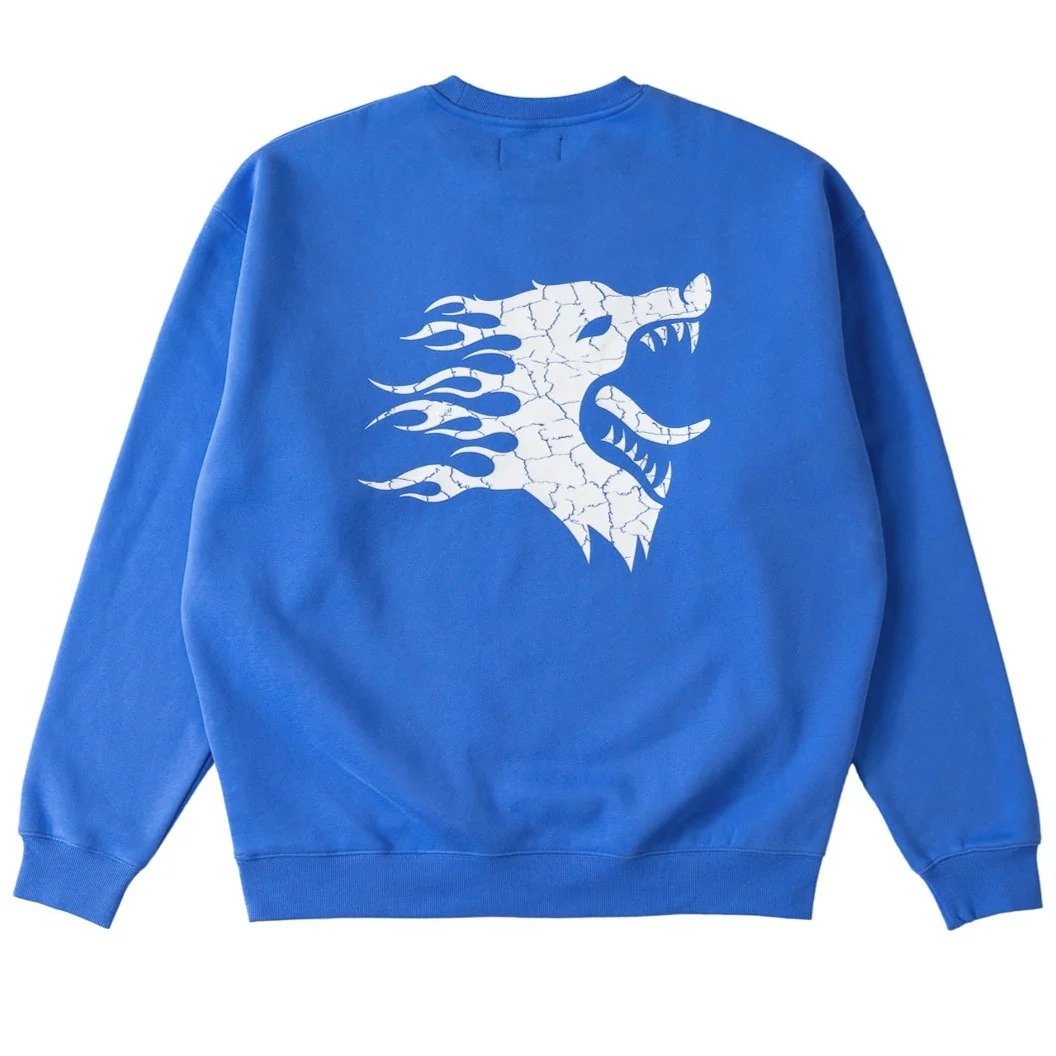 Killcrew Oversized Lux War Wolf Crew Neck - Red White Killcrew Oversized Lux War Wolf Crew Neck - Red White
