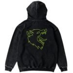 Killcrew Oversized Lux Wolf Zip Up Hoodie - Black Green
