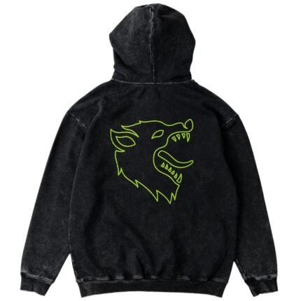 Killcrew Oversized Lux Wolf Zip Up Hoodie - Black Green