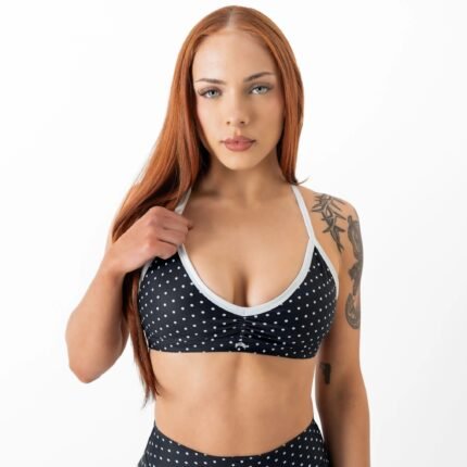 Killcrew Polka Dot Sports Bra - Black White