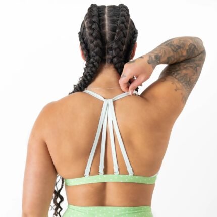 Killcrew Polka Dot Sports Bra - Green White (2)