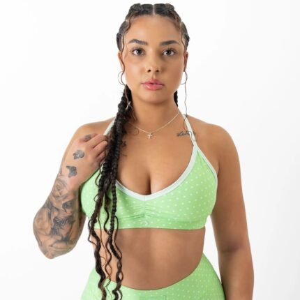 Killcrew Polka Dot Sports Bra - Green White