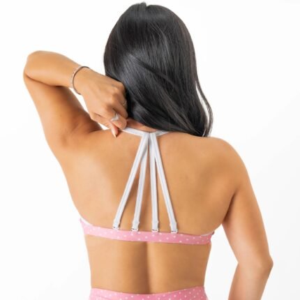 Killcrew Polka Dot Sports Bra - Pink White