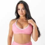 Killcrew Polka Dot Sports Bra - Pink White