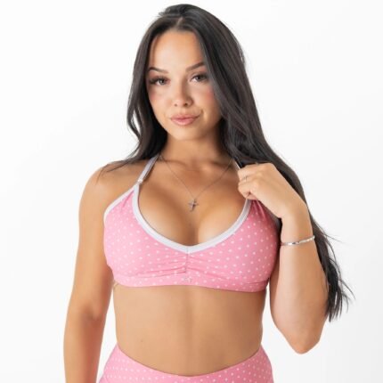 Killcrew Polka Dot Sports Bra - Pink White