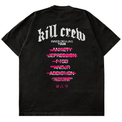 Killcrew Relaxed Fit Inner Demons Tour T-Shirt BlackWhite