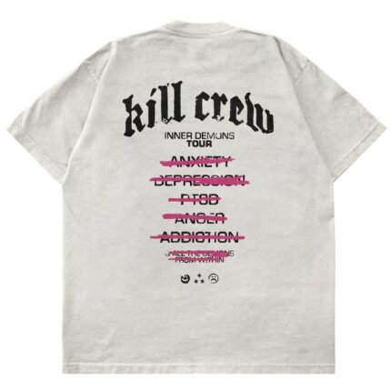Killcrew Relaxed Fit Inner Demons Tour T-Shirt Cream