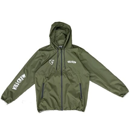 Killcrew Wolf Quick Dry Windbreaker - Olive White