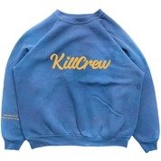 OVERSIZED LUX SCRIPT CREW NECK - BLUE GOLD